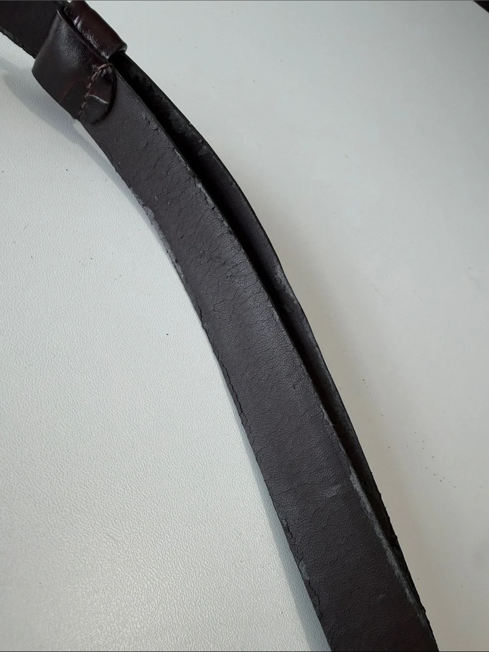 Chico’s Adjustable Dark Brown Croc-look Leather Belt M/L Gold-tone Hook Clasp